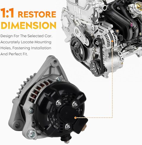 New Alternator 3.3L 3.3 fit for Toyota Camry 2004-2006, for Highlander 2004-2007 (w/Standard Equipment), for Solara 2005-2008, for Lexus ES330 / RX330 2004-2006, 110A, Replace 11033, 11033N in Kuwait