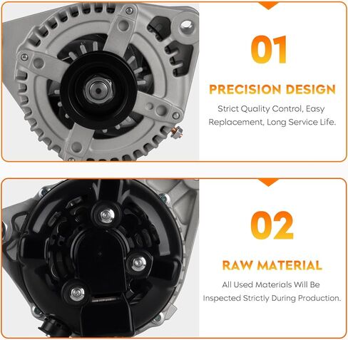 New Alternator 3.3L 3.3 fit for Toyota Camry 2004-2006, for Highlander 2004-2007 (w/Standard Equipment), for Solara 2005-2008, for Lexus ES330 / RX330 2004-2006, 110A, Replace 11033, 11033N in Kuwait