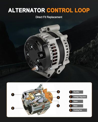 ASAPE 11792 High Output Replacement New Alternator Fit for 2014-2020 for Ram ProMaster 1500 3.6L 2014-2020 for Ram ProMaster 2500 3.6L 2014-2020 for Ram ProMaster 3500 3.6L in Kuwait