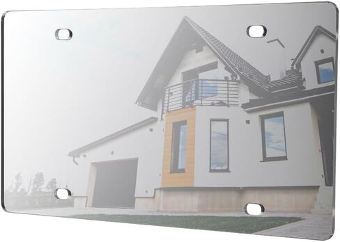 12 Pack Blank License Plate Laser Cut Mirrored 12" x 6" Custom Vanity Plates with 4 Holes Sleek and Reflective Automotive Accent for Cars Trucks and SUVs by Marketing Holders in Kuwait