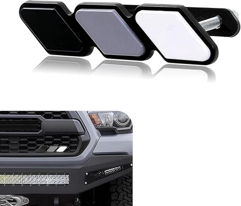 Car Grille Decor Badge, Tri-color Badge Emblem Sticker, Automotive Grille Insert Decoration Accessories, Compatible with Tacoma 4Runner Tundra (Black) in Kuwait
