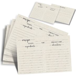 60 Pack Vintage 4x6 Double Sided Index Cards - Premium 300GSM Thick Kraft Cardstock - Rustic Design for Bridal Shower, Wedding Recipe Box, Binder & Cookbook - Blank Writing Cards in Saudi Arabia
