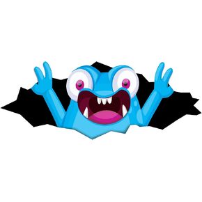 ملصقات Stickios Bumper للسيارات - ملصق سيارة مضحك Peeking Monster مقاس 11x4.25 بوصة - ملصق فينيل مقاوم للماء قابل للتقشير واللصق - صنع في الولايات المتحدة الأمريكية - Peekablue (أزرق لطيف) in Kuwait