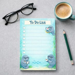 Manatee Sticky Notes Gifts,50 Sheets 4x6 Inch Ocean-Themed Notepad, Manatee Lover Gift Stationery Stuff Decor, Birthday Gifts for Men, Women, Office Coworker, Friend in Saudi Arabia