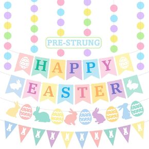 4PCS Pre-Strung Hello Summer Banner, NO DIY Summer Garlands with Sun Sign Popsicle Banner Ice Cream Garland Circle Garland for Fireplace Mantle Office Summer Party Decorations in Saudi Arabia