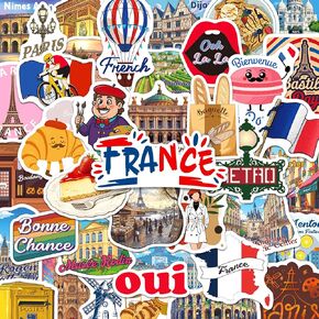 France Stickers 200 PCS, France Travel Stickers with 100 Unique Designs, Waterproof Vinyl Decals for Water Bottles, Laptops, Scrapbooking, Party Favors and Gifts in Saudi Arabia