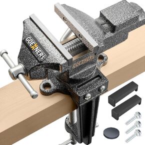 Updated 2-In-1 Bench Vise or Table Vise 4.5 Inch, Clamp Vice for Workbench Constructed with Cast Steel, Heavy Duty Workbench Vise Swivel for Woodworking in Saudi Arabia