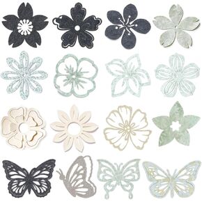 Verdial 50pcs Scrapbook Collage Paper Flowers, Hollow Decorative Collage Paper Embellishments, Butterfly Flower Shaped Embellishments Supplies for Journaling Scrapbooking Crafting- Mixed Colors in Saudi Arabia