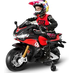 دراجة نارية للأطفال 24 فولت، دراجة نارية كهربائية مرخصة من Aprilia RSV4 للأطفال مع عجلات تدريب وأضواء LED وموسيقى وركوب دراجة نارية تعمل بالبطارية للأولاد والبنات in Kuwait