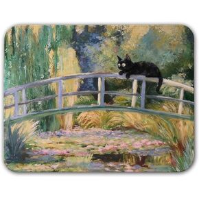 Funny Black Cat Sunflower Mouse Pad, Van Gogh Style Cute Sunflower Cat Mouse Pads for Desk with Non-Slip Rubber Base, Kawaii Art Mouse Mat for Computer, Laptop, Office 10x8 inch in Saudi Arabia