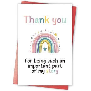 Rainbow Thank You Card for Him Her, Appreciation Card for Teacher Best Friend Mentor, Thank You For Being Part Of My Story in Saudi Arabia