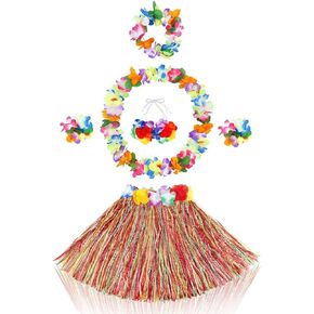 30cm/40cm Hawaiian Grass Skirt 6pcs/Set Performance Costume for Girls in Saudi Arabia