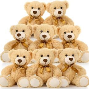 MorisMos 6 Packs Teddy Bears Bulk Stuffed Animals, 14in Small Teddy Bear Plush, Cute Stuffed Bears for Centerpiece Baby Shower Valentines Wedding Birthday, Light Brown in Saudi Arabia