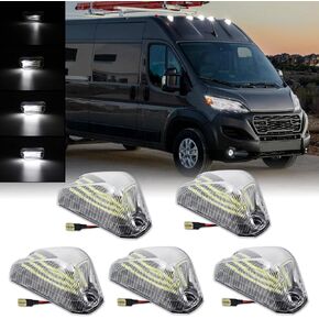 LED Cab Roof Top Marker Lights for 2014-2023 Dodge Ram ProMaster 1500 2500 3500 Truck Van Rear Clearance Running Lamp Three Rows Upgraded, Red Clear Lens 5PCS in Saudi Arabia