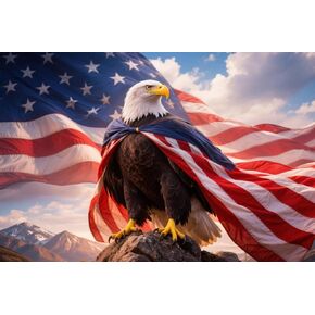 Mrnsiet Independence Day Diamond Art Kits for Adults, 5D Large Eagle Diamond Painting Kits for Beginners, DIY Animal Full Round Easy Diamonds Dot Gem Art Crystal for Home Wall Decor 15.74x27.55inch in Saudi Arabia
