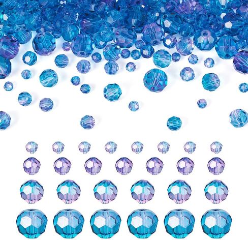 4 Strands Faceted Glass Beads Crystal 3/4/6/8mm Rondelle Transparent Glass Loose Spacer Beads for DIY Bracelet Necklace Wristband Keychain Jewelry Craft Making, Pale Violet Red in Kuwait