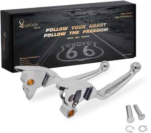 Premium Aluminum Motorcycle Brake & Clutch Lever Compatiable with Harley Street Glide FLHX Road King FLHR Road Glide FLTR FLHTCU 08-13 -Safety, Corrosion-Resistant, Smooth Brake, Chrome in Kuwait