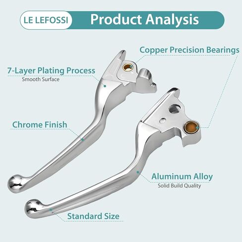 Premium Aluminum Motorcycle Brake & Clutch Lever Compatiable with Harley Street Glide FLHX Road King FLHR Road Glide FLTR FLHTCU 08-13 -Safety, Corrosion-Resistant, Smooth Brake, Chrome in Kuwait
