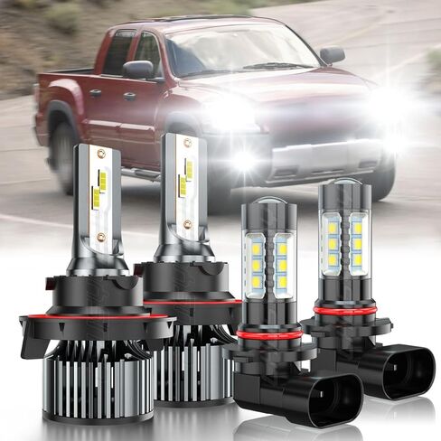 CHUSYYRAY Light Bulbs Compatible with Mitsubishi Raider 2006 2007 2008 2009, Driving Light Fog Light Combo Kit for Off Road, Halogen Replacement 6500K, IP67 Waterproof, Pack of 4 in Kuwait