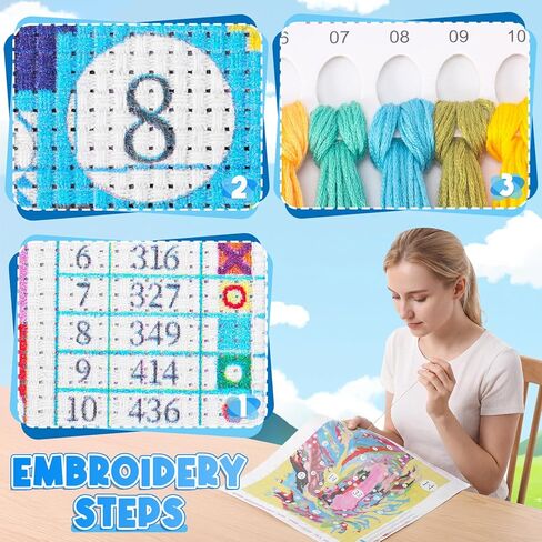 EZDNKPI Underwater Scene with Color Fish Coral DIY 11CT Stamped Cross Stitch Kits for Beginners Easy Needlepoint Embroidery Counted Cross Stitch Art Craft for Wall Decoration 12x16inch in Kuwait