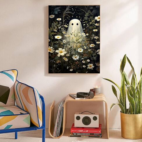 Halloween Stamped Cross Stitch Kits for Beginners Adults - Ghosts and Flowers Counted Cross Stitch Kits Needlepoint Cross-Stitch Patterns Dimensions Needlecrafts Embroidery Kits Arts and Crafts in Saudi Arabia