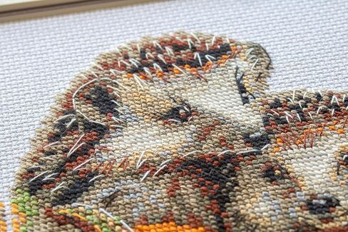 Aine - Hedgehogs in the Harvest A1021, Autumn Cross Stitch Kits 7¾"x7¾, Fall Cross Stitch Kits for Beginners & Advanced, Animals Crossstitching Kit Adult, Halloween Embroidery Counted Stitching Kit in Saudi Arabia