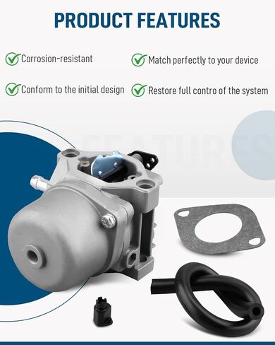 794457 Carburetor Replacement Fit for Briggs & Stratton GO2549 0305-4A 10.5 HP, Fit for Nikki 794457 – Carb Kit with Rubber Hose Gasket Plastic Adapter in Kuwait