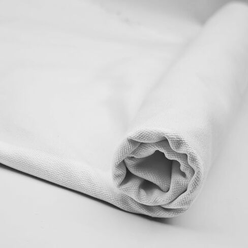 Cotton Canvas Fabric by The Yard: 10oz Duck Fabric 59 x 36 Inch for Sewing, Arts, Crafts, Embroidery, Handmade Decor - 1 Yard Long 60" Wide(White) in Saudi Arabia