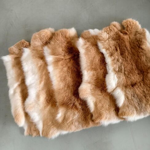 Bulk Craft Rabbit Skin Fur Pelt (5-Pack) - Premium Rabbit Pelts Fur Hide for Decor, Cat/Dog Toys, Sewing & Crafts Dye Black in Saudi Arabia