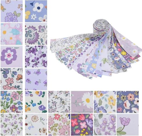 20 Piece Purple Jelly Roll Strips 2.5x20 Inch Precut Cotton Quilting Fabric, Floral Sewing Strips for Patchwork & DIY Crafts in Kuwait