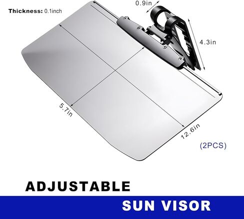 DXNQ 2PCS Sun Visor for Car, HD Anti-Glare Polarized Sunshade Extender Clip on Auto Sun Visor, Adjustable Vehicle Sun Shade Extension Protect from Sun Glare Snow Blindness UV Rays in Kuwait