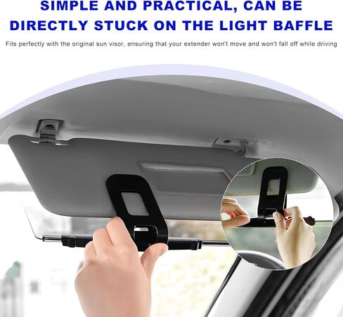 DXNQ 2PCS Sun Visor for Car, HD Anti-Glare Polarized Sunshade Extender Clip on Auto Sun Visor, Adjustable Vehicle Sun Shade Extension Protect from Sun Glare Snow Blindness UV Rays in Kuwait
