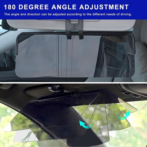 DXNQ 2PCS Sun Visor for Car, HD Anti-Glare Polarized Sunshade Extender Clip on Auto Sun Visor, Adjustable Vehicle Sun Shade Extension Protect from Sun Glare Snow Blindness UV Rays in Kuwait