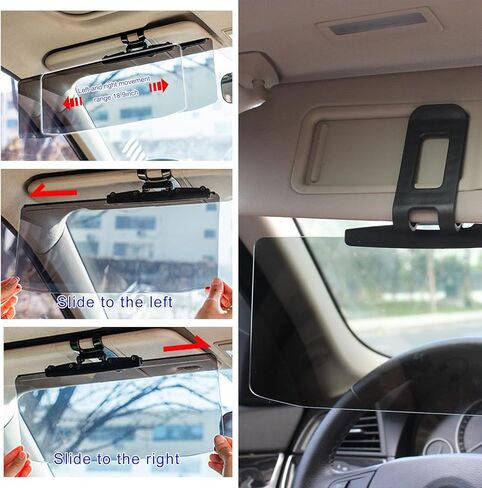 DXNQ 2PCS Sun Visor for Car, HD Anti-Glare Polarized Sunshade Extender Clip on Auto Sun Visor, Adjustable Vehicle Sun Shade Extension Protect from Sun Glare Snow Blindness UV Rays in Kuwait
