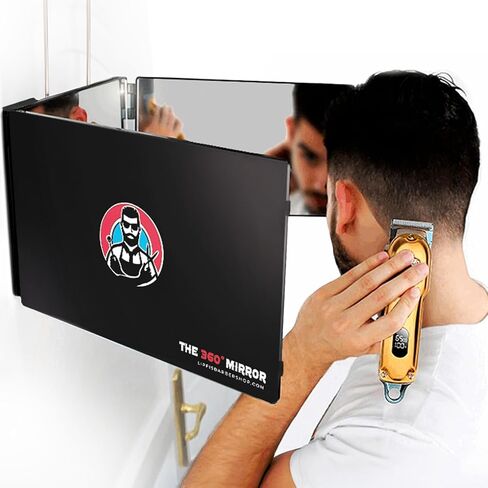LIPFISBARBERSHOP.COM Kit 360 Mirror for Haircuts for Men with Clipper - 3 Way Mirror for Self Hair Cutting - Three Way Mirror to Cut Your Own Hair - Barber Mirror Self Haircut Mirror in Saudi Arabia