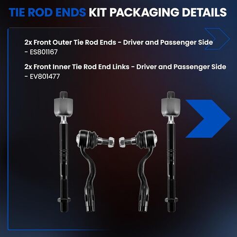 4PCS ES80116 EV80147 Inner and Outer Tie Rod End kit Compatible with BMW X3 2011-2017 in Kuwait