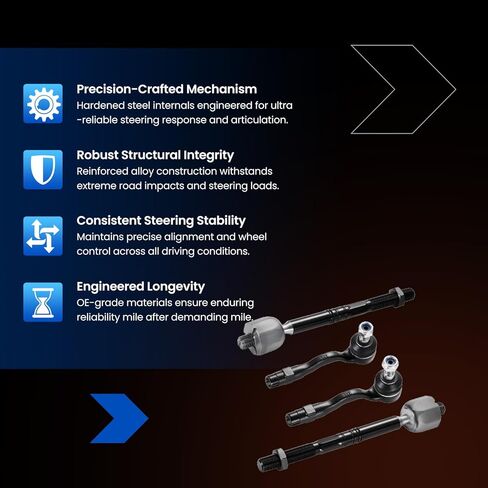 4PCS ES80116 EV80147 Inner and Outer Tie Rod End kit Compatible with BMW X3 2011-2017 in Kuwait