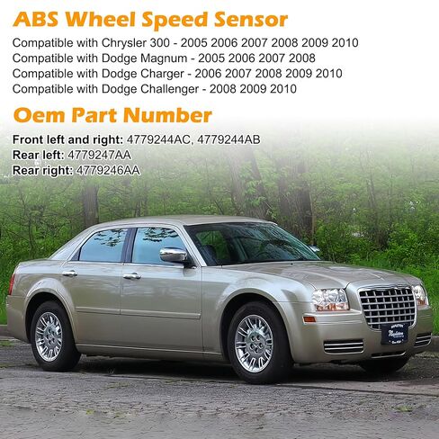 4 Pcs ABS Wheel Speed Sensor Compatible with Chrysler 300-2005-2010 Dodge Magnum - 2005-2008 Dodge Challenger - 2008-2010, Replacement for 4779244AC, 4779247AA, Front and Rear in Saudi Arabia