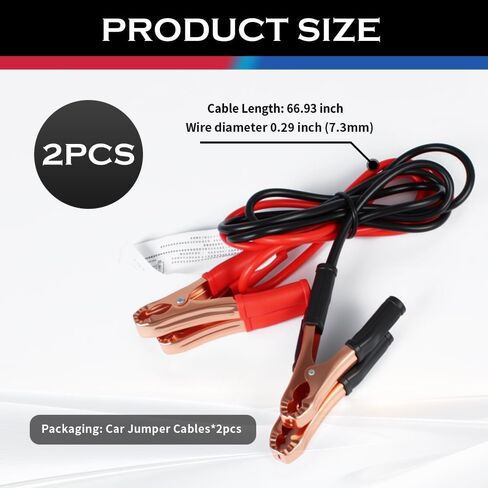 67" 150A Car Jumper Cables Heavy Duty,Automotive Battery Jumper Cables with Alligator Clips for Jump Starting Dead or Weak Batteries,Portable Jumpers Cable Kit for Most Vehicles in Kuwait