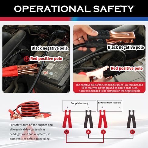 67" 150A Car Jumper Cables Heavy Duty,Automotive Battery Jumper Cables with Alligator Clips for Jump Starting Dead or Weak Batteries,Portable Jumpers Cable Kit for Most Vehicles in Kuwait