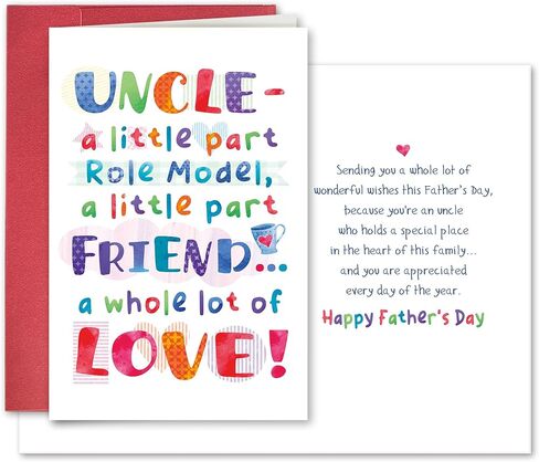 SuperShunhu Father's Day Card for Uncle, Heartfelt Happy Father's Day Uncle Card from Niece or Nephew, Sentimental Uncle Father's Day Card in Kuwait