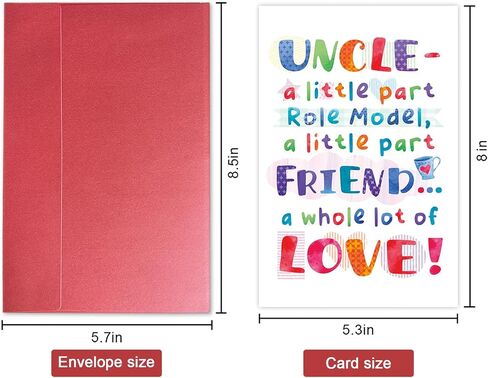 SuperShunhu Father's Day Card for Uncle, Heartfelt Happy Father's Day Uncle Card from Niece or Nephew, Sentimental Uncle Father's Day Card in Kuwait