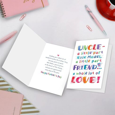 SuperShunhu Father's Day Card for Uncle, Heartfelt Happy Father's Day Uncle Card from Niece or Nephew, Sentimental Uncle Father's Day Card in Kuwait