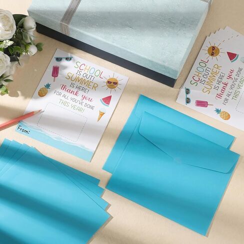Gueevin 6 Pack Teacher Appreciation Cards with Envelopes Bulk Summer Thank You Cards for Teacher Appreciation Week End of Year and Graduation Gifts in Kuwait