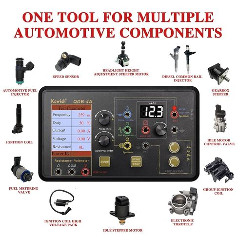Automotive Ignition Coil Tester, Actuator Testers with Large LCD, All-in-One Spark Plug Tester, Coil Pack & Solenoid Testers, Injector & PWM Signal Generator, Stepper Motor Diagnostic Upgraded QDB3A in Saudi Arabia