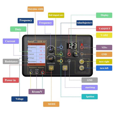 Automotive Ignition Coil Tester, Actuator Testers with Large LCD, All-in-One Spark Plug Tester, Coil Pack & Solenoid Testers, Injector & PWM Signal Generator, Stepper Motor Diagnostic Upgraded QDB3A in Saudi Arabia