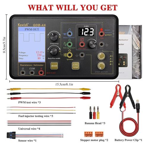 Automotive Ignition Coil Tester, Actuator Testers with Large LCD, All-in-One Spark Plug Tester, Coil Pack & Solenoid Testers, Injector & PWM Signal Generator, Stepper Motor Diagnostic Upgraded QDB3A in Saudi Arabia