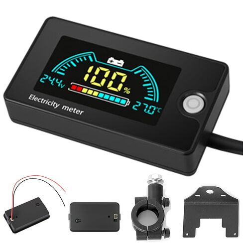 Battery Capacity Voltage Meter, 8-100V LCD Digital Battery Monitor, Lead Acid & Lithium Li-ion B-attery Tester, Universal B-attery Level Indicator for Golf Cart RV Marine Motorcycle Car Solar System in Kuwait