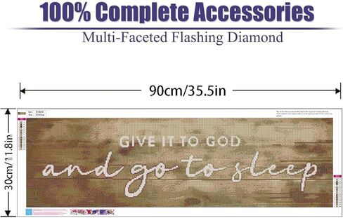 BOHADIY Large Diamond Art Kits for Adults, GIVE IT TO GOD Diamond Painting Kits for Beginners, andgotosleep DIY 5D Round Full Drill Crystal Diamond Dots Rhinestone Gem Art Craft Home Decor 12X35.4Inch in Kuwait