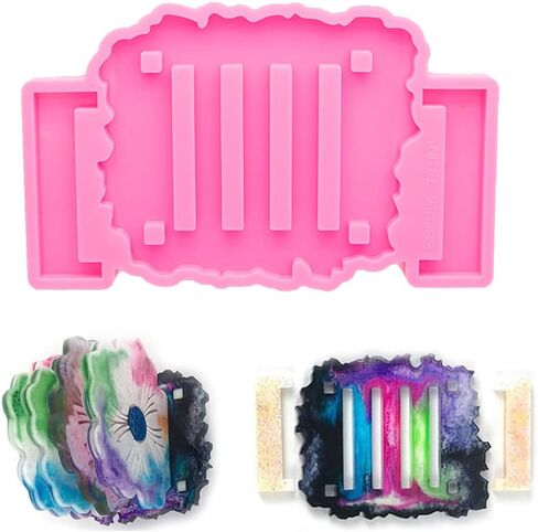 Super Shiny Silicone Mold for Coaster Stand Holder DIY Crafts Decorations Making Tools Silicon Resin Mold fit for 9cm Slot Resin Molds DIY Slot Mold for Coaster or Resin Craft Organization in Kuwait